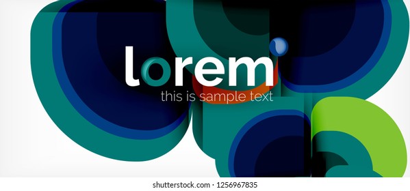Round triangles geometric shapes composition, vector