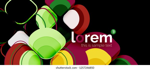 Composición de formas geométricas de triángulos redondos, vector