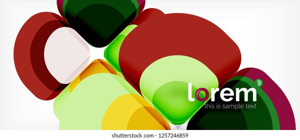 Round triangles geometric shapes composition, vector