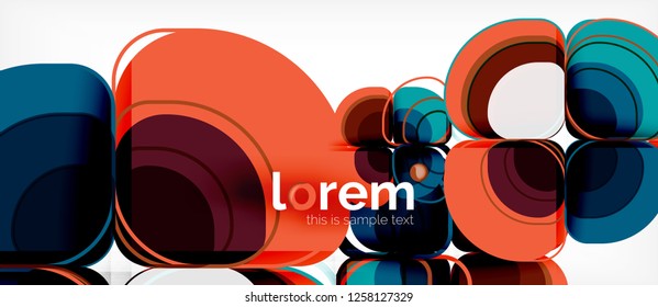 Round triangles geometric shapes composition, vector