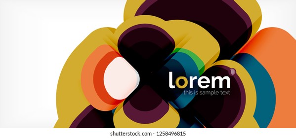 Round triangles geometric shapes composition, vector