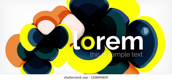 Round triangles geometric shapes composition, vector