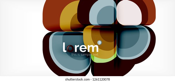 Round triangles geometric shapes composition, vector