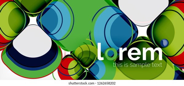 Composición de formas geométricas de triángulos redondos, vector