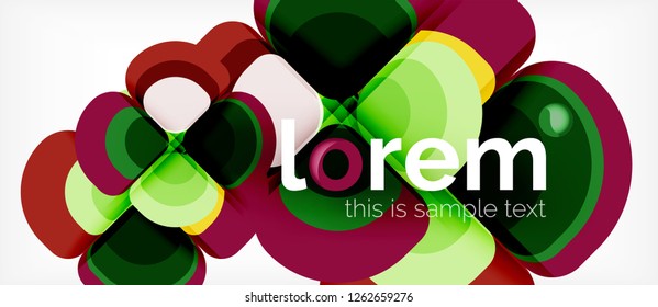 Composición de formas geométricas de triángulos redondos, vector