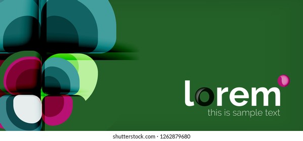 Composición de formas geométricas de triángulos redondos, vector