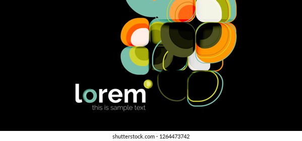Round triangles geometric shapes composition, vector
