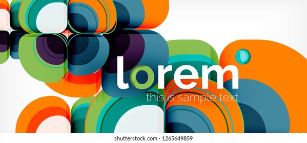 Composición de formas geométricas de triángulos redondos, vector