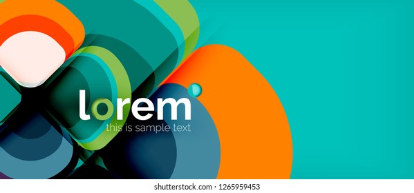 Round triangles geometric shapes composition, vector