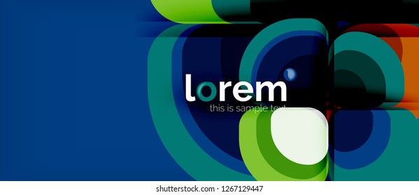 Round triangles geometric shapes composition, vector
