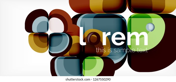 Round triangles geometric shapes composition, vector