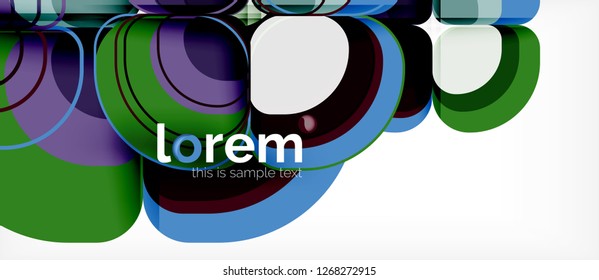 Round triangles geometric shapes composition, vector