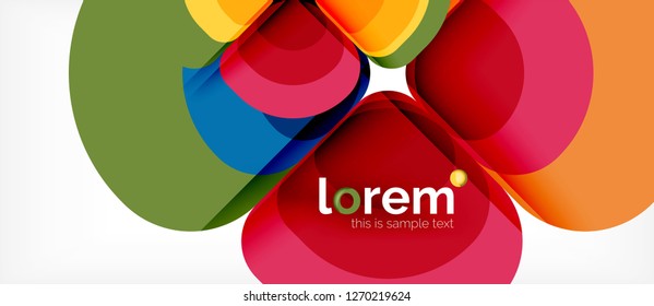 Round triangles geometric shapes composition, vector