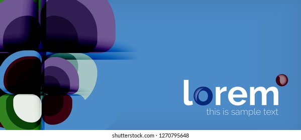 Round triangles geometric shapes composition, vector