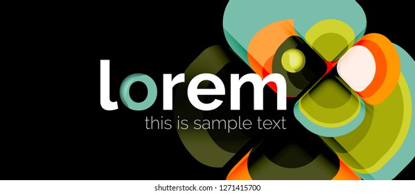 Round triangles geometric shapes composition, vector