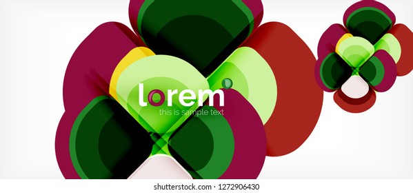 Round triangles geometric shapes composition, vector
