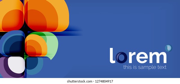 Round triangles geometric shapes composition, vector