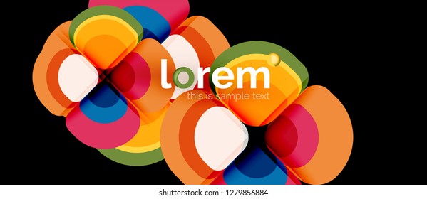 Composición de formas geométricas de triángulos redondos, vector