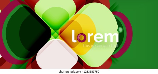 Round triangles geometric shapes composition, vector