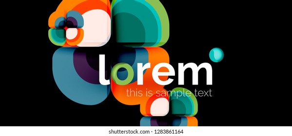 Round triangles geometric shapes composition, vector