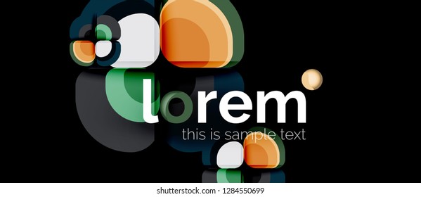 Round triangles geometric shapes composition, vector