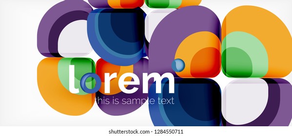 Round triangles geometric shapes composition, vector