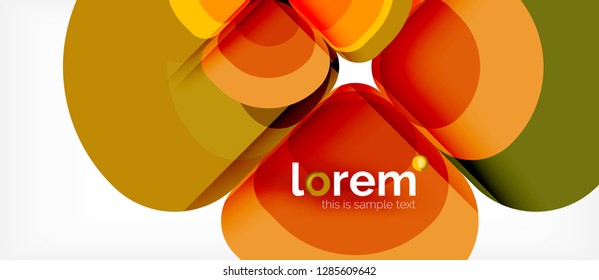 Round triangles geometric shapes composition, vector