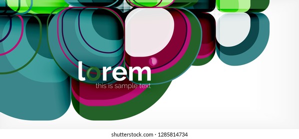 Round triangles geometric shapes composition, vector