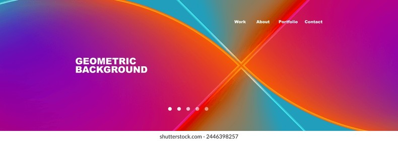 Round triangles and squares web site page template. Vector Illustration For Wallpaper, Banner, Background, Card, Book Illustration, landing page
