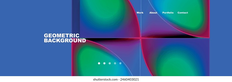 Round triangles and squares web site page template. Vector Illustration For Wallpaper, Banner, Background, Card, Book Illustration, landing page