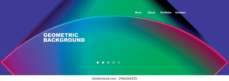 Round triangles and squares web site page template. Vector Illustration For Wallpaper, Banner, Background, Card, Book Illustration, landing page