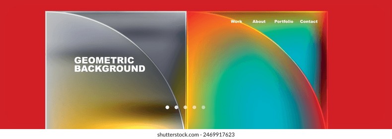 Round triangles and squares web site page template. Vector Illustration For Wallpaper, Banner, Background, Card, Book Illustration, landing page