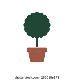 Round Trimmed Topiary Tree In Pot