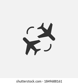 Round trip icon isolated on background. Plane symbol modern, simple, vector, icon for website design, mobile app, ui. Vector Illustration