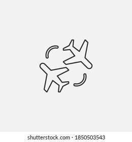 Round trip icon isolated on background. Plane symbol modern, simple, vector, icon for website design, mobile app, ui. Vector Illustration