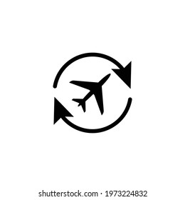 round trip icon round way trp sign