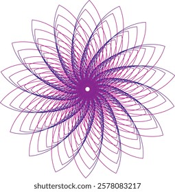 Round triple layer flower design.Illustration vector design.