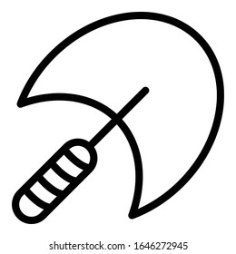Round trowel icon. Outline round trowel vector icon for web design isolated on white background