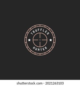 round truffles hunter logo vector design template. vintage truffle hunter logo business design isolated on white background. 