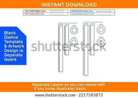 Round tube or cylender style box dieline template and 3D render box Stock photo © 