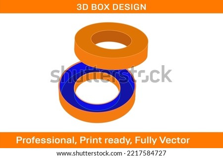 Round tube or cylender style box dieline template and 3D render box Stock photo © 