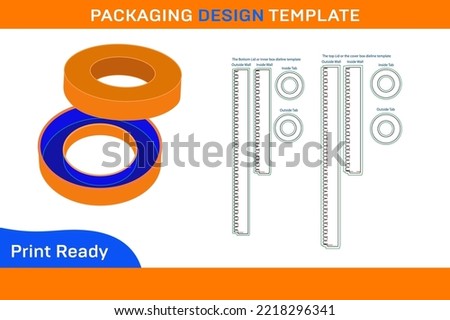 Round tube or cylender style box dieline template and 3D render box Stock photo © 