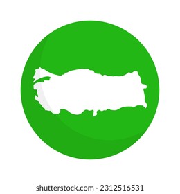 Round Turkish map icon. Vector.