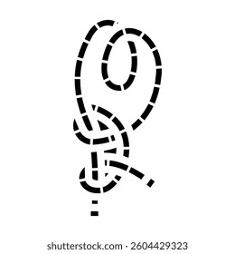 round turn and two half hitches glyph icon vector. round turn and two half hitches sign. isolated symbol illustration