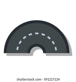 Round turning road icon. Flat illustration of round turning road vector icon for web
