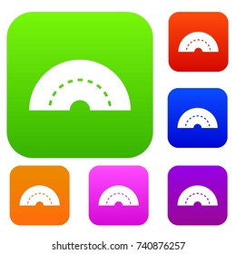Round turning road set icon color in flat style isolated on white. Collection sings vector illustration