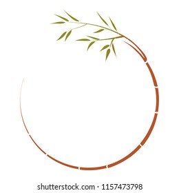 Round  twig of bamboo, For your text, vector.