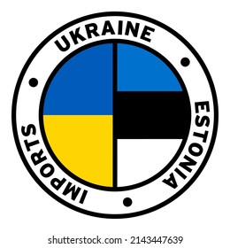 Round Ukraine Estonia Imports Flag Clipart