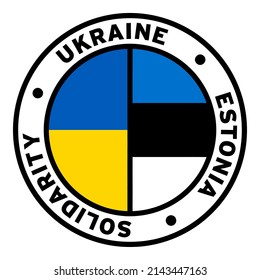 Round Ukraine Estonia Solidarity Flag Clipart