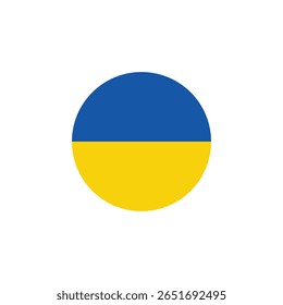 Round ukraine flag vector icon isolated on white background. The flag of Ukraine in a circle.